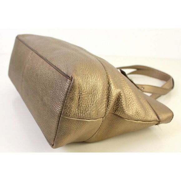 FOSSIL ANTIQUE GOLD GENUINE LEATHER BOHO SHOULDER BAG HANDBAG TOTE HOBO PURSE - Picture 9 of 12